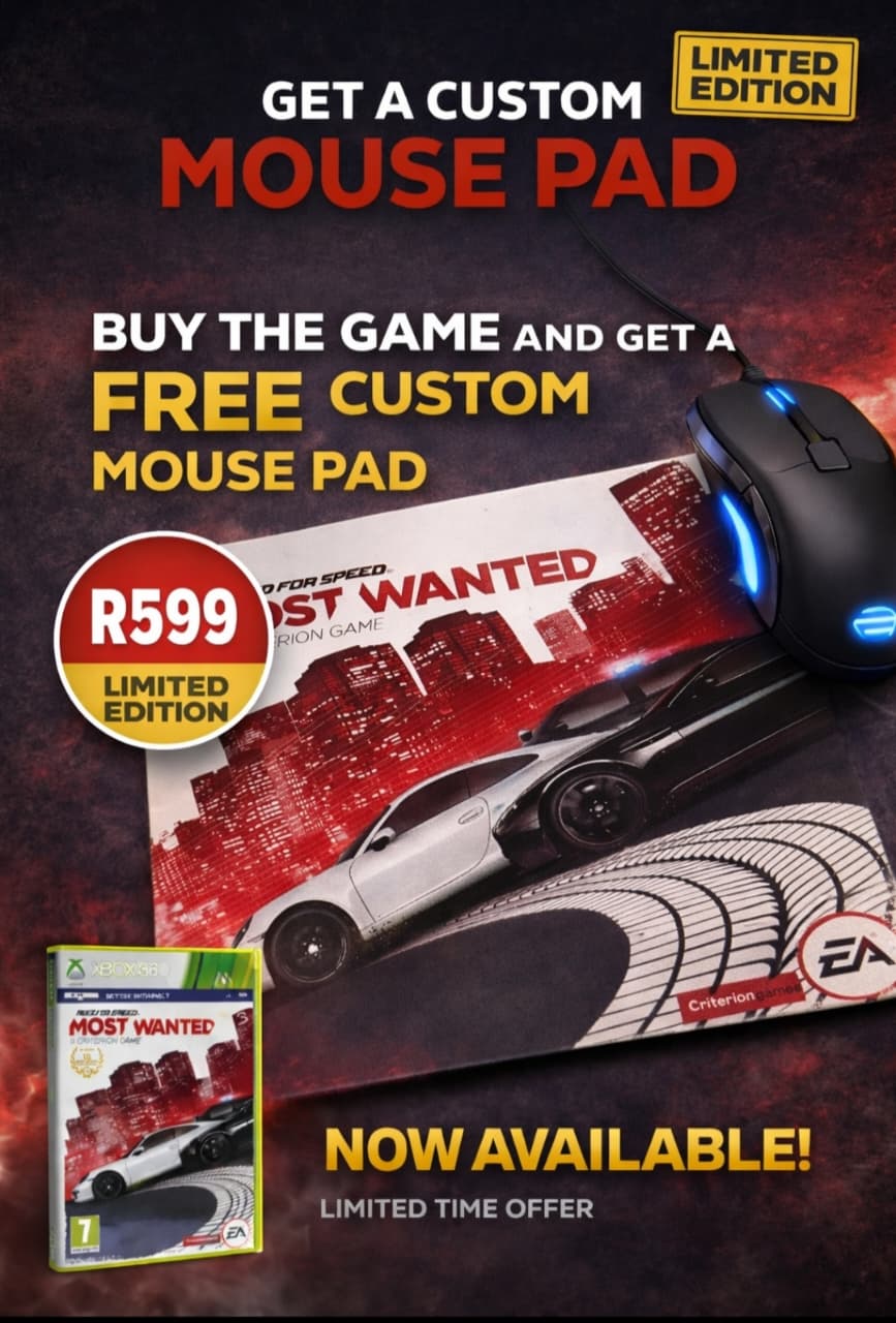 Xbox 360 Most wanted game + free mousepad — Gaming Gorillas Centurion