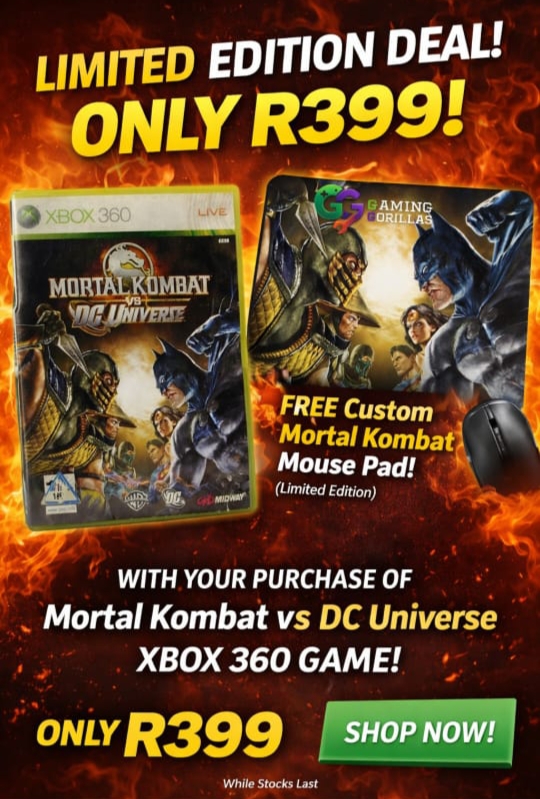 Xbox360 Mortal Kombat vs DC Universe + free mousepad — Gaming Gorillas Centurion